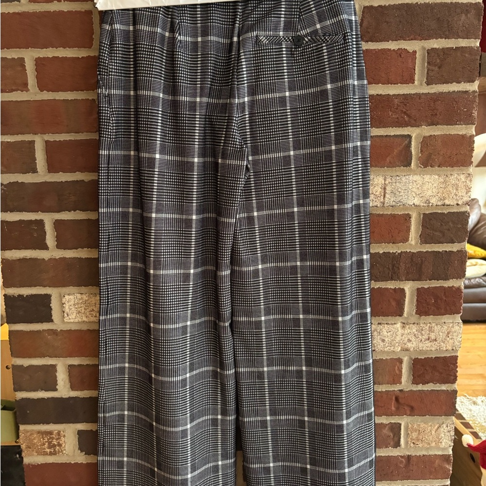 SPANX Black and White plaid Wide leg perfect pants - Picture 5 of 7